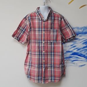 Boys Federation Shirt Size 14 Plaid Print